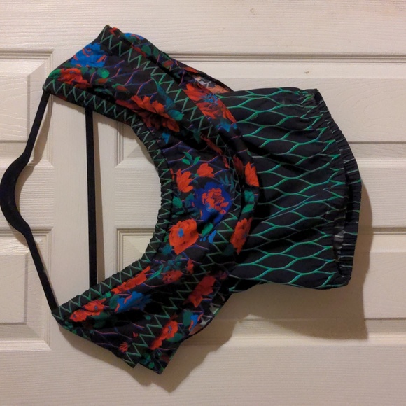 Kenzo x H&M Floral Print Blouse 34 US 2/4 Off-the-Shoulder Rare Style - Picture 2 of 5